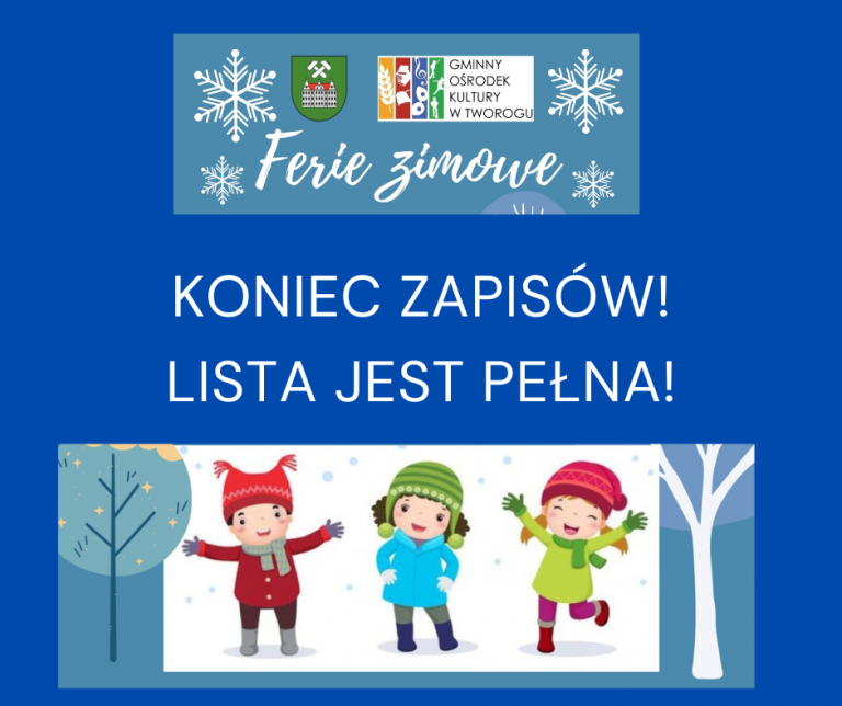 grafika informująca o zakończeniu zapisów na półkolonie