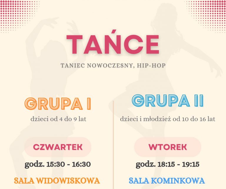 grafika informująca o nowych zajęciach tanecznych w gok