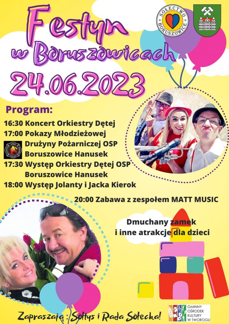 plakat zapowiadający festyn w Boruszowicach